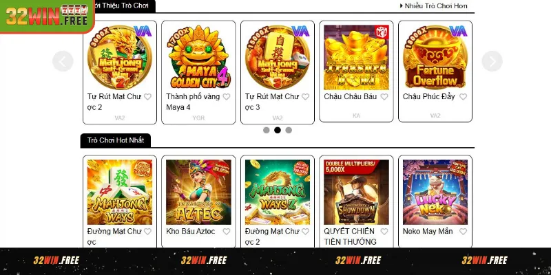 Những trò nổ hũ có lượt truy cập cao tại 32WIN