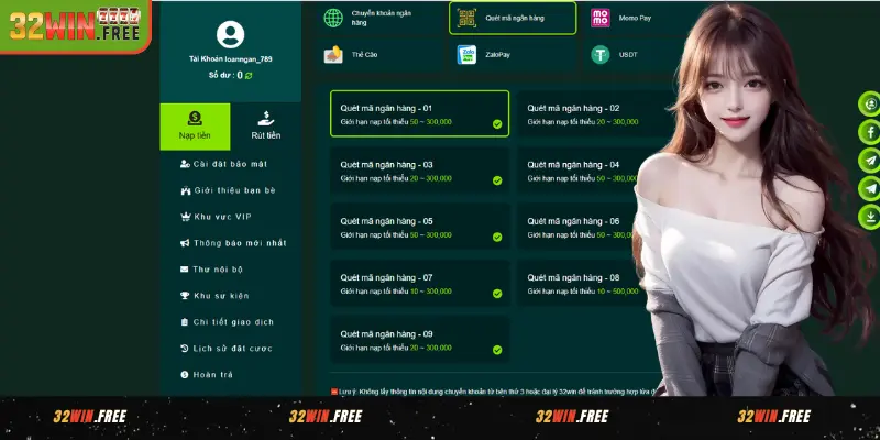 Nạp Tiền 32WIN Dễ Dàng - Nhiều Phương Thức Thanh Toán Tiện Lợi 3 Hướng dẫn quy trình nạp tiền 32WIN đơn giản, thành công